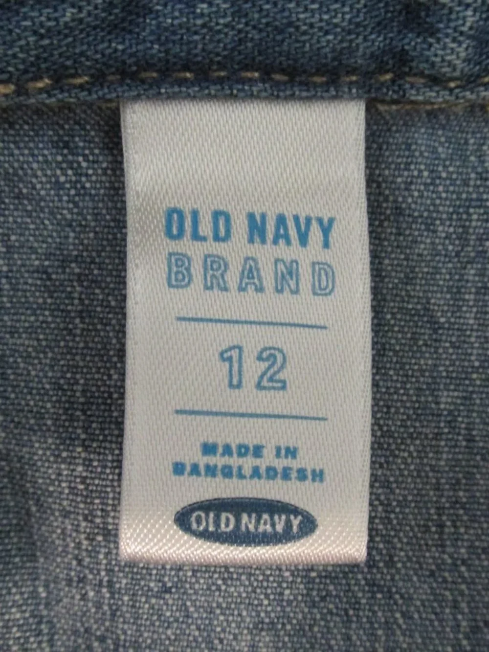 OLD NAVY GIRL'S SIZE 12 SHIRT STRETCH DENIM CAP SLEEVES TOP WESTERN COASTAL COWG